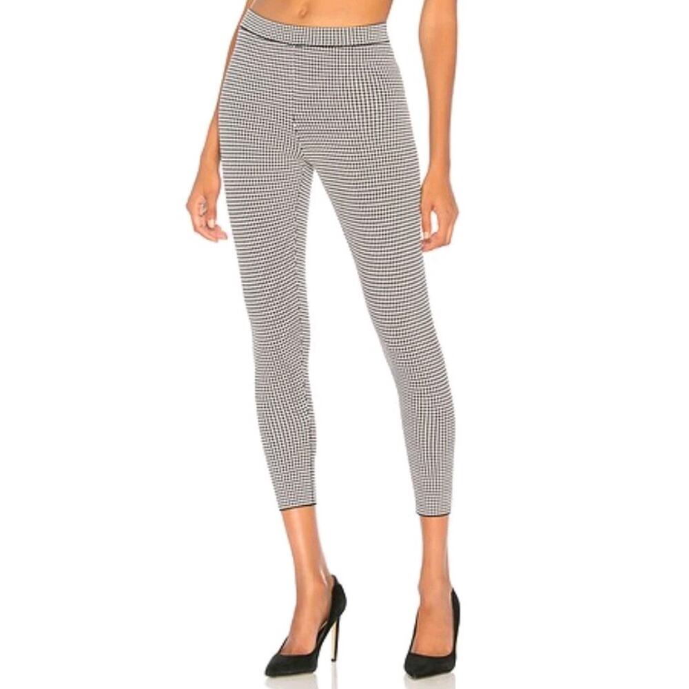 BCBG MAXAZRIA Women's Mars Houndstooth Jacquard Legging Sz M Black Combo Revolve